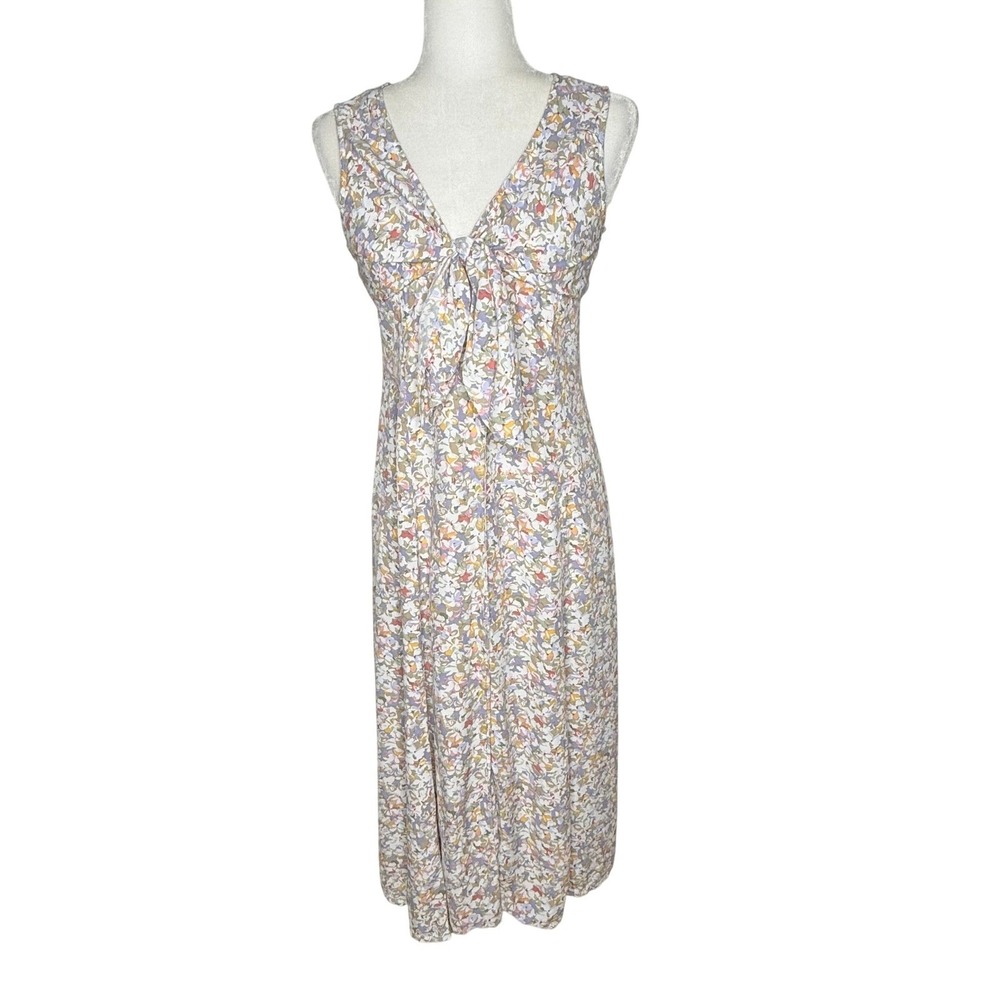 VTG Guess USA 90s Y2K Floral Tie Button Front Midi Dress Size 7